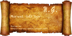 Murvai Gábor névjegykártya